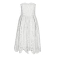 thumbnail image 4 of JGGSPWM Womens Sleeveless Lace Party Dress with Strapless Sweetheart Neckline Pleated Midi Skirt and Scalloped Hem White S, 4 of 6