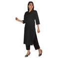 thumbnail image 2 of Moomaya Solid Pintuck Blouses For Women Indian Ethnic Kurti Casual Cotton Kurta, 2 of 6