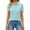CA01_Light Blue, variant on Resicozy Women's Polo Shirts Fashion Short Sleeve Shirt Buttons Collared Shirts Summer Casual Solid Color Tops Blue 3XL
