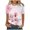 Pink, variant on Fesfesfes Womens Work Shirts Women's Short Sleeve Round Neck Printed Loose Tops Blouse T-shirt Short Sleeve Top for Women 14(XXXL)