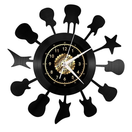 Musical instrument Vinyl Record Wall Clock Gifts for Holiday ,Handmade 12 ”Black Wall Clock Unique photo Musical instrument Vinyl Record Wall Clock Gifts for Holiday ,Handmade 12 ”Black Wall Clock Unique