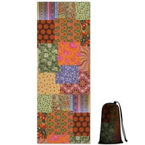 Pioneer Flower Floral Print Pattern Hot Yoga Mat Towel Non Slip for Hot Yoga - Quick-Drying Yoga Mat Cover with 4 Corner Pockets with Travel Bag - Hot Yoga Towel Non Slip 74"x26"