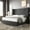 Grey, variant on Merluxy Queen Bed Frame with Button Tufting Headbord,Velvet Upholstered,No Box Spring Needed,Black