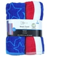 thumbnail image 6 of Cotton Blend Americana Stars and Stripes Beach Towels, 28" x 58" - (Pack of 2), 6 of 6