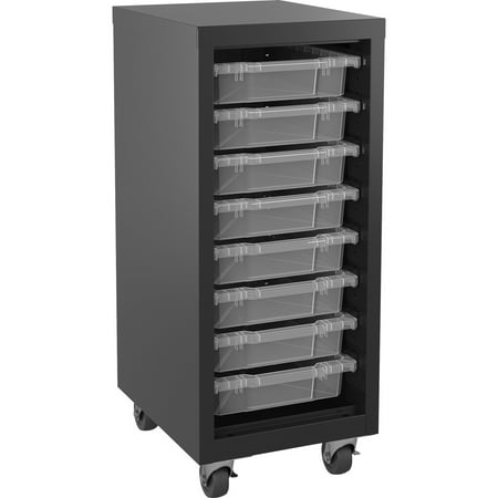 UPC: 0035255711043 | Lorell  Pull-out Bins Mobile Storage Tower  1 Each  Black Clear