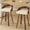 Beige, variant on GAKMCIL 25" Mid-Century Modern PU Leather Upholstered Bar Stools, Low Back Wood Bar Chairs with 360-Degree Swivel, Walnut Color Coating, for Kitchen, Dining Room, Pub, Cafe (set of 2, Beige)