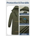 thumbnail image 3 of Chrisuno Rain Coats Long Coat Jacket Women Adult Ponchos Waterproof Raincoat For Travel Hooded Trench Windbreaker Army Green 2XL, 3 of 5
