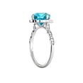 thumbnail image 3 of 2.25 ctw Aquamarine Ring with Diamonds 14K White Gold Flower Leaves Halo, 3 of 7