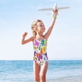 thumbnail image 6 of Girls' One-piece Swimsuit Cross Back Bathing Suit Beach Surfing Sizes 3T-10T Vibrant and Lively Butterflies, 6 of 9