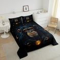 thumbnail image 3 of Chimpanzee Queen Comforter&nbsp;Set Boho Sun and Moon Galaxy Bed Set,Woodland Animals Bedding Sets,Wildlife Monkey Duvet Set Exotic Chimp Bohemian Decor, 3 of 6