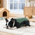 thumbnail image 4 of YYDENG Color‑Block 4‑Legged Pet Hooded Jumpsuit, Warm Adjustable Dog Winter Coat with Leash Hole, Indoor Outdoor Cold‑Weather Dog Apparel, 4 of 6