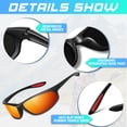 thumbnail image 4 of LINVO Sports Polarized Sunglasses for Men Women, Wrap-Around for Fishing, Cycling & Running, UV400 Protection-2 Pack, 4 of 8