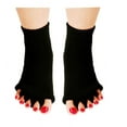 thumbnail image 1 of Sports GYM Five Toe Separator Socks Alignment Pain Health Massage Socks, Prevent Foot Cramps, One Pair（Black）, 1 of 7