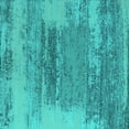 thumbnail image 1 of Ahgly Company Indoor Square Oriental Turquoise Blue Industrial Area Rugs, 4' Square, 1 of 4