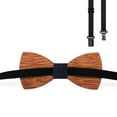 thumbnail image 4 of GENEMA Men High Quality Wooden Bow Ties Classic Business Butterfly Solid Wood Bow Tie, 4 of 15