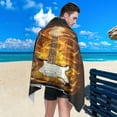 thumbnail image 4 of Coolnut Guitar in Fire Flames Beach Towel - Lightweight Compact Oversized Travel Towels - Super Absorbent Quick Dry Towel for Swimming Camping Holiday（107） Wash cloth, 4 of 7