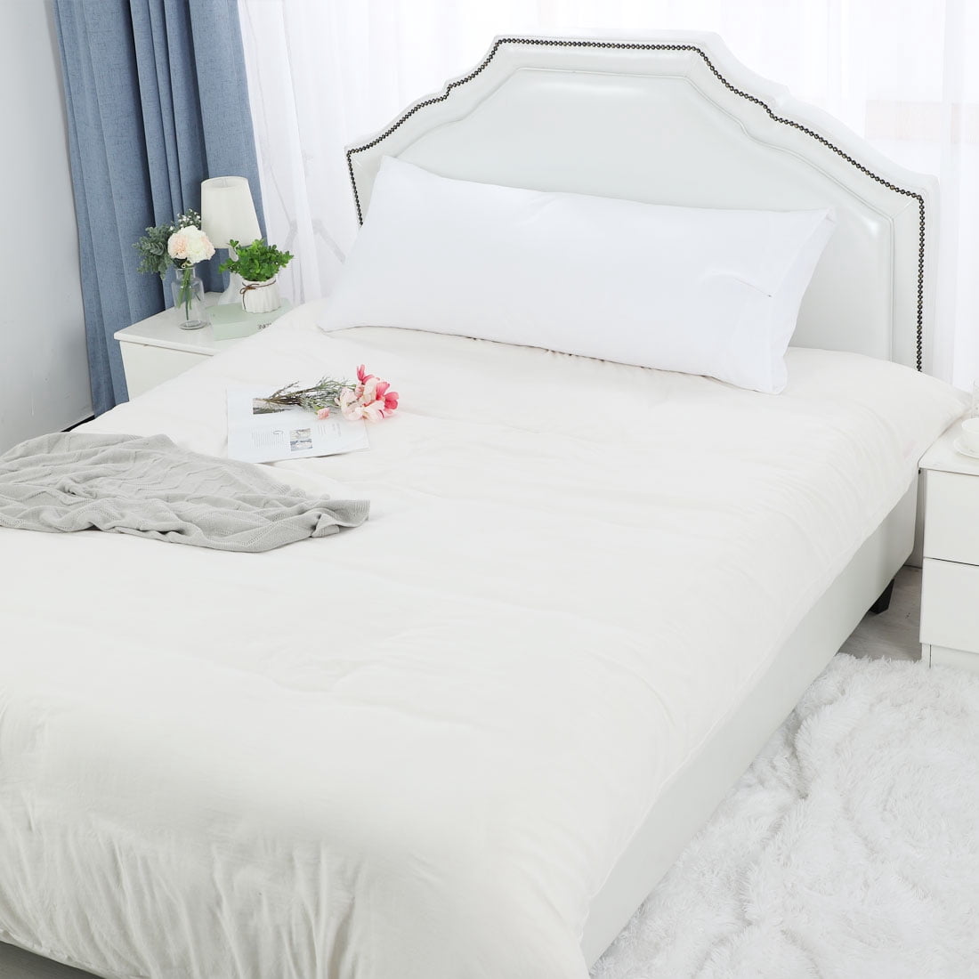 Unique Bargains 300TC Cotton Body Pillow Cover Case, 20" x 48"
