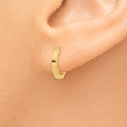 14K Yellow Gold Earring Hinged Huggie Women'S 8 mm 2