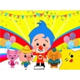 thumbnail image 1 of Decoración de pancarta de mesa de dibujos animados, telón de fondo Plim para fiesta de primer cumpleaños de niños, fotografía de cerdo de dibujos animados, Fondo de vinilo arcoíris, 1 of 4