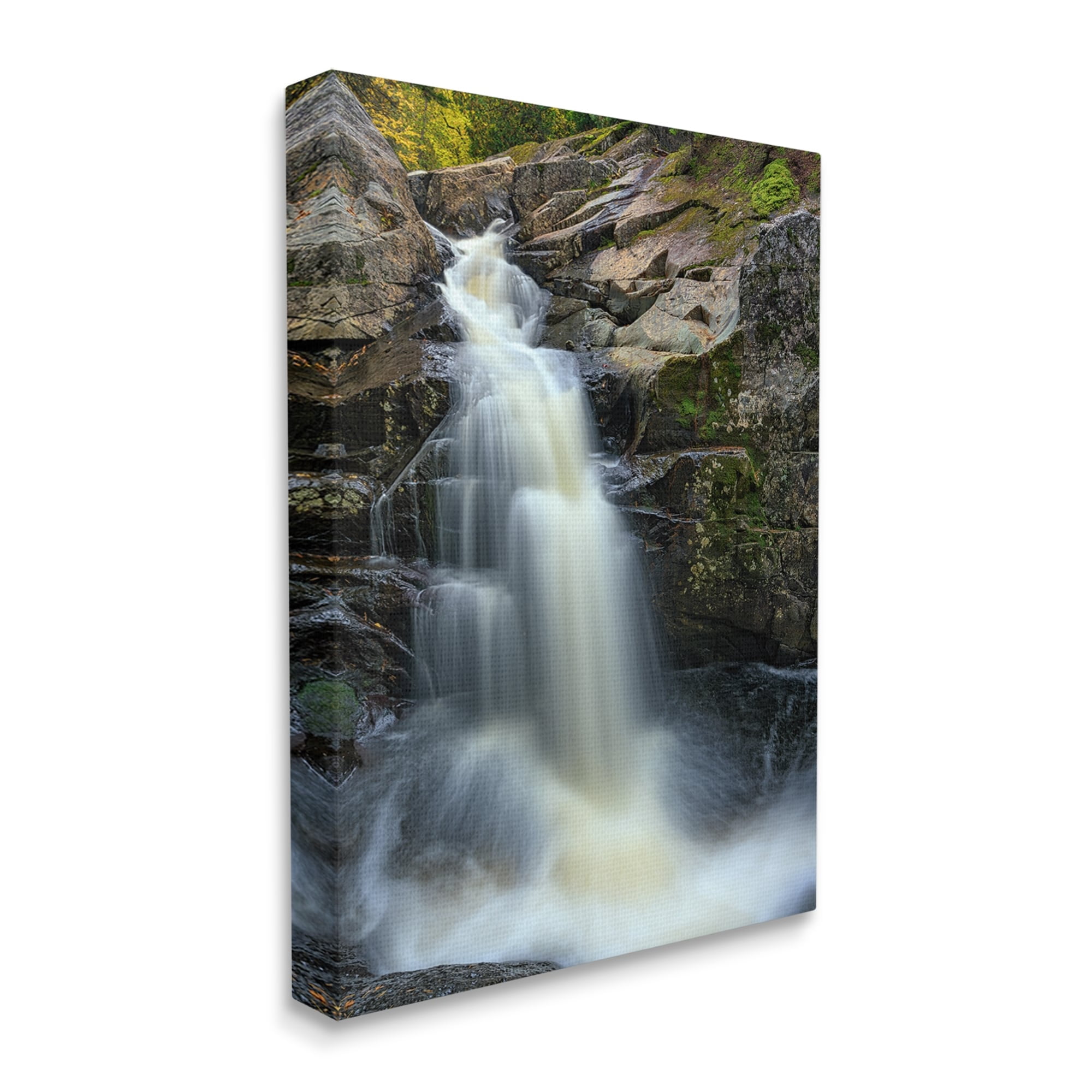 Stupell Peaceful Waterfall Splashing Rocks Landscape Photography Gallery Wrapped Canvas Print Wall Art
