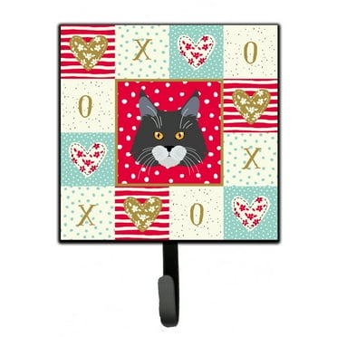 Carolines Treasures CK5129SH4 Maine Coon Cat Love Leash or Key Holder Red Single Hook multicolor