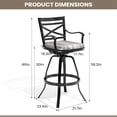 thumbnail image 3 of Pellebant Set of 2 Outdoor  Swivel Bar Stool with Cushion Cast Aluminum Chairs, 3 of 8