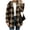 Brown, variant on Staron Winter Coats for Women Hooded Plaid Casual Long Sleeve Warm Loose Oversized Jacket, Black L