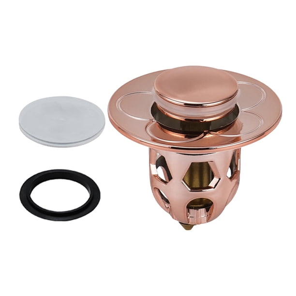 Tapón de lavabo de baño con recogedor de pelo de cesta para núcleo de 1,1 ~ 1,5 pulgadas, sin desbordamiento, antiobstrucción, filtro de drenaje Aureato 1Pc Soledad tapón del lavabo del baño