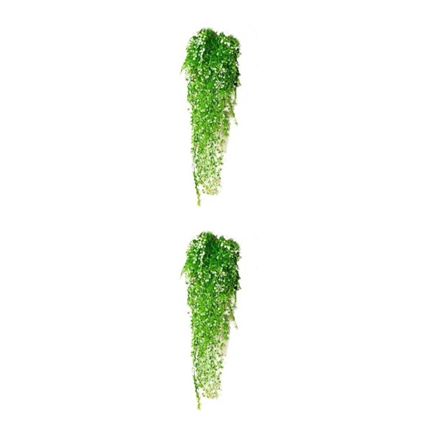 Ounissouiy Decoración artificial de la vid falsa de la planta de la flor del colgante de la pared Corto Blanco 85CM 2Conjunto