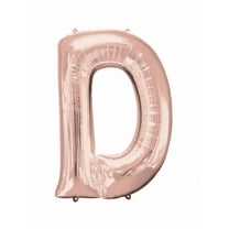 16 inch Letter D - Anagram - Rose Gold (Air-Fill Only) Foil Mylar Balloon - Party Supplies Decorations