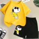 thumbnail image 3 of Conjunto de camiseta de verano con estampado de Snoopy para niños y adolescentes, camiseta de algodón de manga corta y pantalones cortos, traje de 2 piezas, ropa de moda para niños, 3 of 5