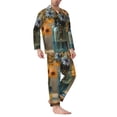 thumbnail image 2 of Cauagu Charming Daisy Bouquet Art Print Men's Long-Sleeve Pajama Set,Soft Button-Front 2Pjs for Men Long Sleeve Men’s Sleepwear-X-Large, 2 of 7