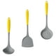 thumbnail image 2 of 1 set mango de acero inoxidable silicona práctico utensilios de cocina (gris amarillo), 2 of 5