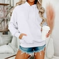 thumbnail image 2 of Mohiass Hoodies For Women Oversized Cute Drawstring Hooded Neck Sweatshirts For Women Fleece Long Sleeve Casual Preppy Pullover Tops White M, 2 of 4