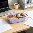 thumbnail image 5 of AYktou Lunch Box for Women and Men, Divided Bento Box for Adults, 3-Compartment Lunch Container with Spoon & Fork, Dishwasher Microwave Safe, Portable Leak-Proof Bento Food Container, 5 of 6