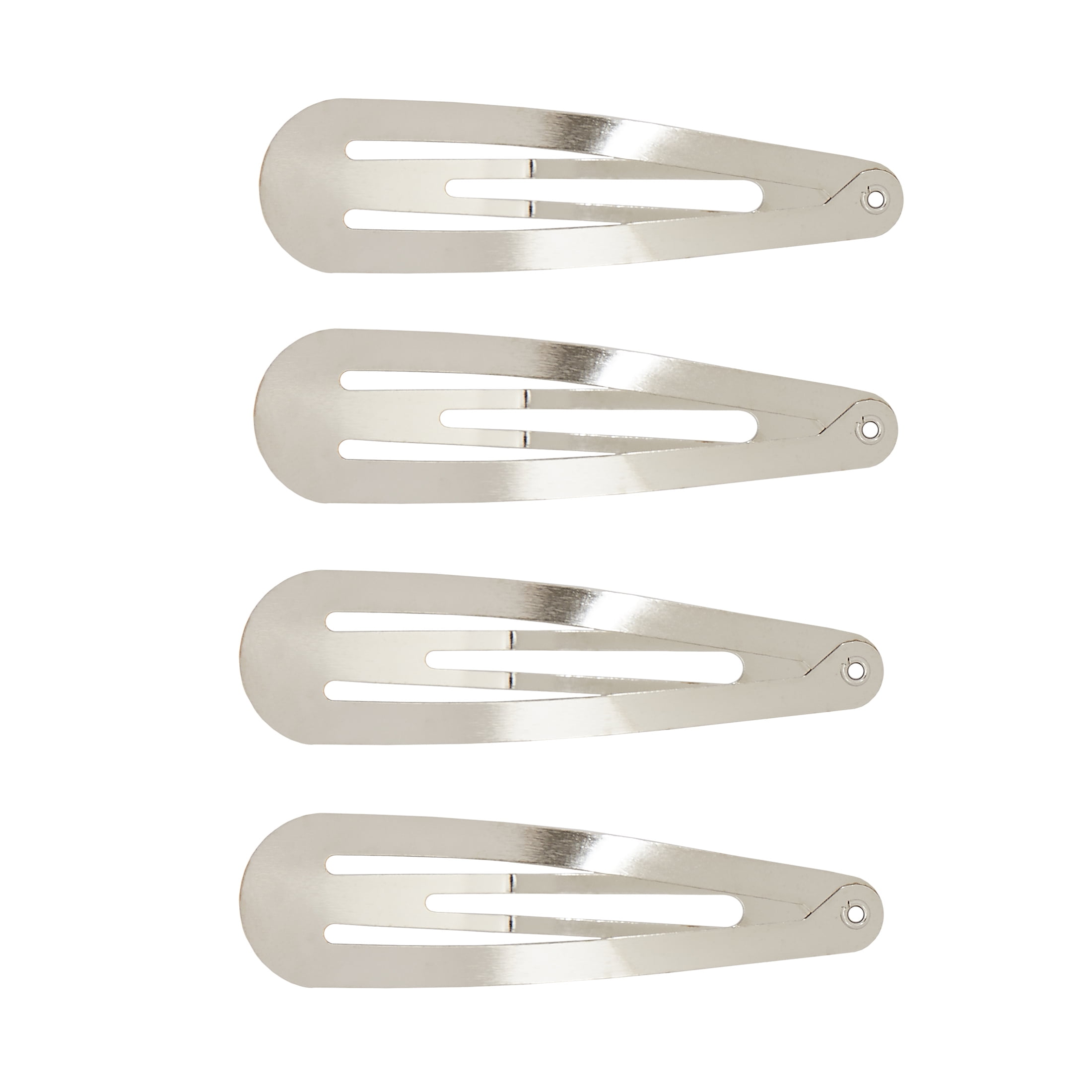 Offray accessories, silver round metal hair clips great for diy hair bows, 4 count, 1 package
