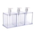 thumbnail image 2 of 3 unids/set botella dispensadora de loción, contenedor de champú, botella de bomba de jabón resistente vacía para lavabo de encimera , claro Macarena Botella dispensadora de loción, 2 of 7