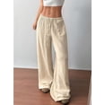 thumbnail image 5 of Wide Leg Pants for Women Flowy Palazzo Drawstring Elastic Waist Trousers Beach Vacation Clothes Color XXL, 5 of 9