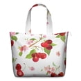 thumbnail image 1 of Sac Fourre-Tout de Voyage Léger avec Imprimés de Fruits Rouges Sucrés pour les Amateurs de Cerises, Sac de Week-End Grande Capacité avec Motifs Roses Mignons Illustration Artistique, 1 of 5