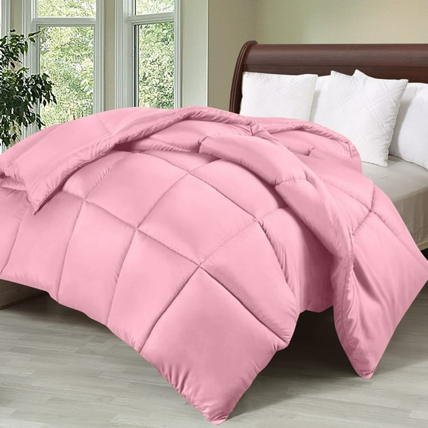 Utopia Bedding Comforter Duvet Insert Quilted Comforter with Corner Tabs Box Stitched Down Alternative Comforter King Pink Walmart