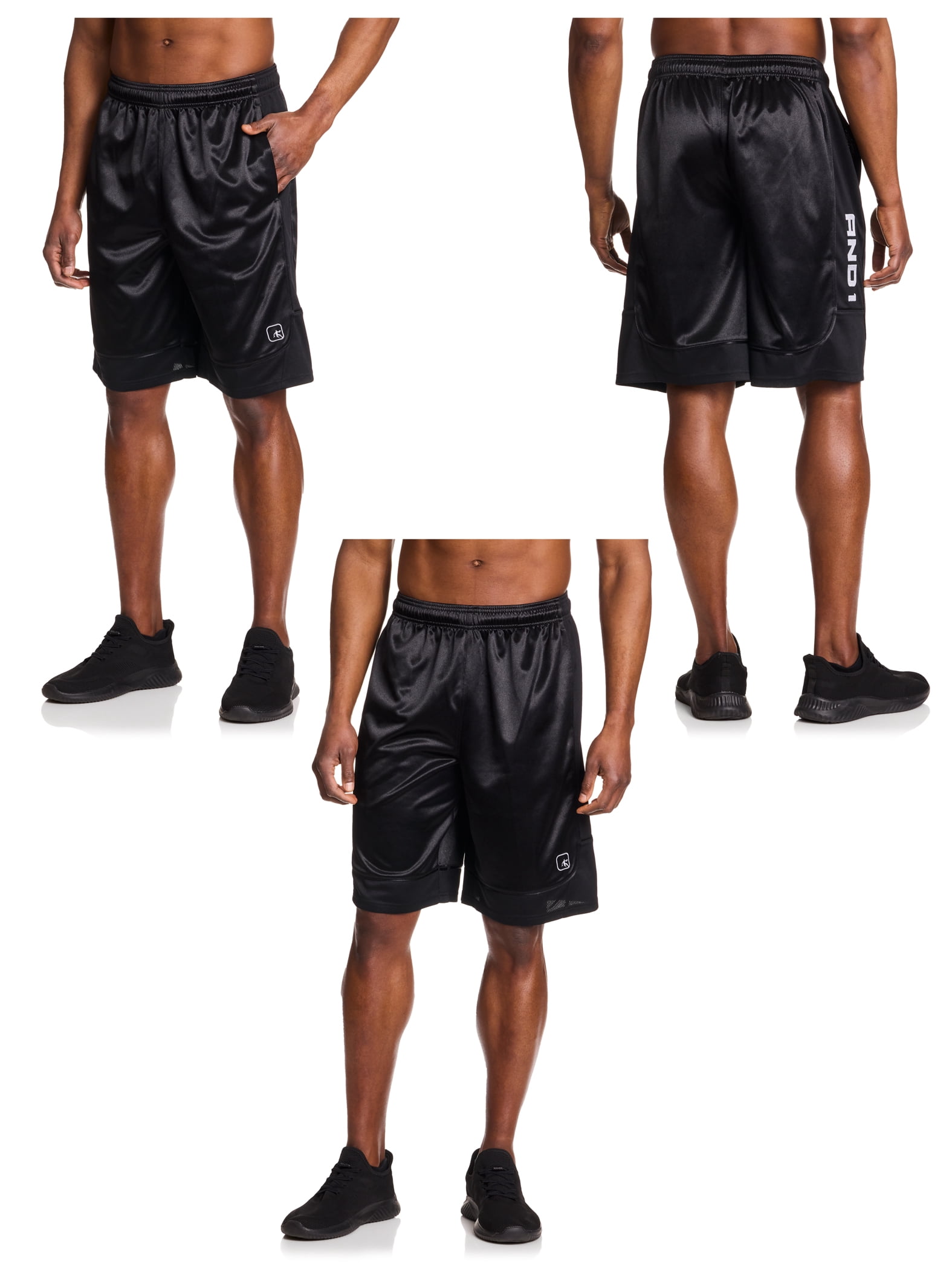 AND1 Men's and Big Men's Core All Court Short, 11" Inseam, 3-Pack, Sizes XS-5XL