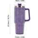 thumbnail image 2 of Copa con pajita, Vaso con asa con tachuelas con tapa y popote aislado, Vaso Térmico de Acero Inoxidable, Taza de agua de viaje para Mujeres, Regalo (Púrpura), 2 of 4