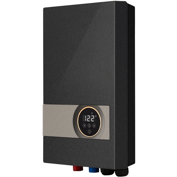 , Instant Water Heater, 18kw Electric Tankless Water Boiler, Digital Temperature Display & Easy Installation & 24-Hour Water Supply, For Kitchen Bathroom Shower Mall Salon Shampoo ETL Listed, Gray ,