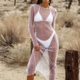 thumbnail image 1 of Vestido De Malla Sexy Bikini de diamantes de imitación traje de baño de manga larga para mujer traje de playa (blanco S) Kuymtek para Mujer Blanco T M, 1 of 9