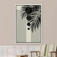 thumbnail image 3 of PixonSign Framed Canvas Print Wall Art Duotone Tropical Mid-Century Leaf Collage Abstract Shapes Illustrations Modern Art Boho Decorative Chic for Living Room, Bedroom, Office - 16"x24" WHITE, 3 of 5