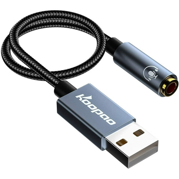 USB to 3.5mm Jack Audio Adapter, 2in1 External USB Sound , 3.5mm