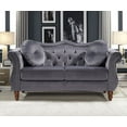 thumbnail image 3 of Uspridefurniture Tommy Chesterfield Velvet Loveseat,Gray, 3 of 5