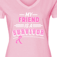 thumbnail image 4 of Inktastic My Friend is a Survivor Breast Cancer Awareness Women's V-Neck T-Shirt, 4 of 5