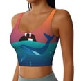 thumbnail image 2 of Goofa Lighthouse and Whale Printed Sports Bras for Women, High Impact Running Bra Workout Crop Tank Tops Longline Sports Bra Push up-Small, 2 of 9