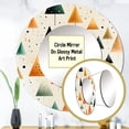 thumbnail image 3 of Designart "Minimalist Trees In Yellow And Green" Geometric Yellow Large Round Mirror - Round Bedroom Mirror Wall Decor - Modern Round Printed Mirror - 23" x 23", 3 of 6